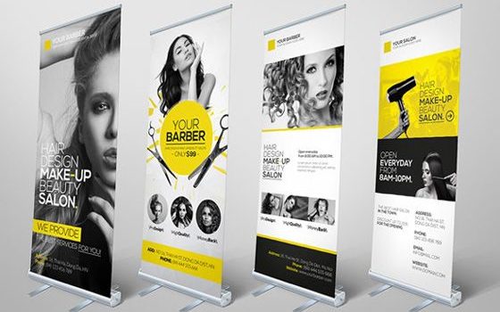Рекламни roll-up банери за фризьорски салон